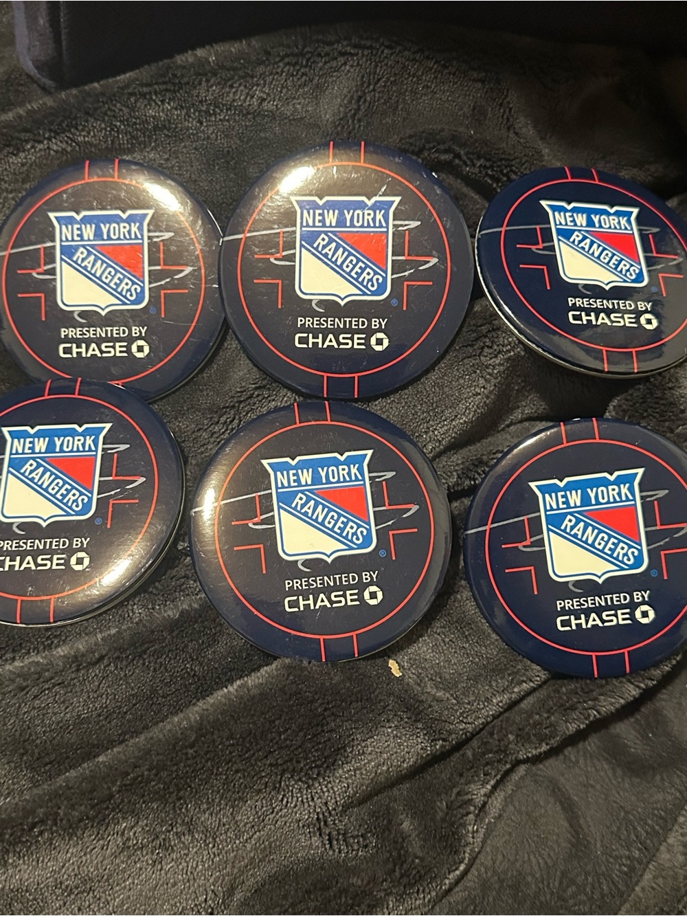 New York Rangers Navy Blue Logo Hockey pushback Pin buttons